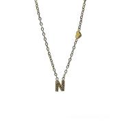 Argento e dintorni Collana con Iniziale lettera e Cuore, Acciaio Inossidabile Dorato con Zirconi, Idea Regalo Personalizzata, collana donna
