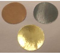 Argento - Foglio Lucido - Certificato / Azienda / Sigilli Per Buste 41mm