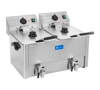Royal Catering Friggitrice 2 vasche da 13 litri - Termostato EGO RCEF 13D-EGO