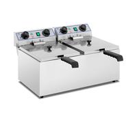 Royal Catering Friggitrice 2 vasche da 13 litri - Timer RCTF 13DH | 2X13 TIMERFRITEUSE / FR