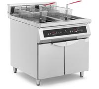 Argento Friggitrice a induzione - 2 x 30 L - da 60 a 190 °C - Royal Catering