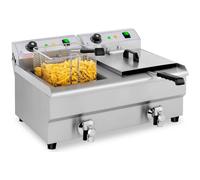 Royal Catering Friggitrice elettrica - 2 x 13 litri - rubinetti di scarico - 230 V RCEF 13DB