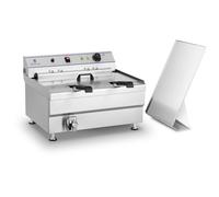 Argento Friggitrice per pasticceria 2 Ceste-36 Litri-380 V | Royal Catering