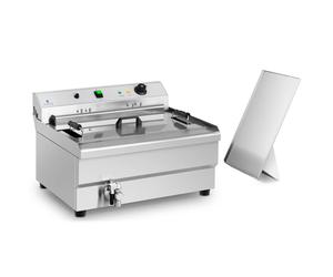 Argento Friggitrice per pasticceria - 30 litri - 9.000 W - zona fredda | Royal Catering