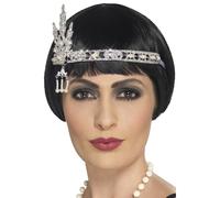 Argento Gioiello Fascia Flapper 1920s Gatsby Flappers Accessorio Vestito