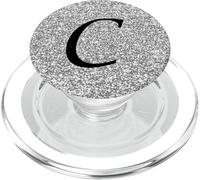 Argento Glamour Monogramma Lettera C Iniziale PopSockets PopGrip per MagSafe
