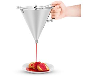 Argento Imbuto dosatore in acciaio - 2L - con 3 punte dosatrici | Royal Catering