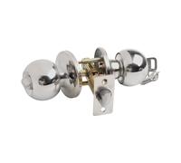 Argento Inossidabile Rotazione Rotondo Pomelli Porta Manico Passaggio W/Chiave