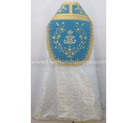 Argento Marian Blu Cope & Ha Rubato Set Con Am Ricamo, Capa Pluvial, Far Fronte