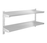 Argento Mensola in acciaio inox - 2 ripiani - 120 cm | Royal Catering