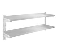 Royal Catering Mensola in acciaio inox - 2 ripiani - 140 cm - 4250928635464