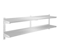 Argento Mensola in acciaio inox - 2 ripiani - 180 cm | Royal Catering
