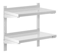 Argento Mensola in acciaio inox - 2 ripiani - 30 x 60 cm | Royal Catering