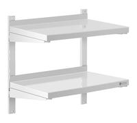 Argento Mensola in acciaio inox - 2 ripiani - 40 x 60 cm | Royal Catering