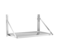 Argento Mensola pieghevole a muro in acciaio inox - 80 x 45 cm - 40 kg | Royal Catering