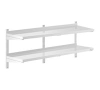 Argento Mensole in acciaio inox - 2 ripiani - 40 x 140 cm | Royal Catering