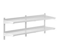 Argento Mensole in acciaio inox - 2 ripiani - 40 x 150 cm | Royal Catering