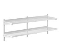 Argento Mensole in acciaio inox - 2 ripiani - 40 x 160 cm | Royal Catering