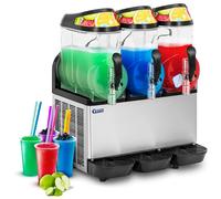 Argento metallizzato Granitore sorbettiera - 3 x 14 L - LED - Pannello digitale - Royal Catering