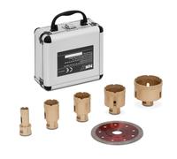 Argento metallizzato Set di corone diamantate - Per smerigliatrici angolari - 20 / 35 / 40 / 50 / 68 mm - Disco diamantato 115 mm | MSW