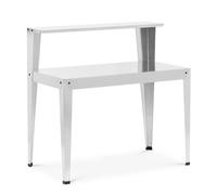 Argento metallizzato Tavolo da giardinaggio con ripiano - Acciaio zincato - 112 x 64 x 110 cm | Uniprodo