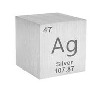 Argento Metallo Cubo, Cubo Argento da 10 mm, 99.95% Purezza | Cubo di Argento Puro, Cubo di Elementi Metallici, per Collezione Di Elementi Chimici Applicazione Didattica Scientifica