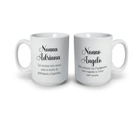 ''Argento nei capelli e oro nel cuore'' Set di 2 Tazze Personalizzate con nome e foto per Nonni Tazze in Ceramica Regalo per Nonno e Nonna Idea regalo Natale Festa dei nonni The Latte Caffè Tisana