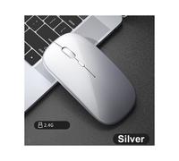 (Argento)Nuovo mouse wireless Bluetooth 2,4 GHz USB Optica per computer PC Notebook portatile Lenovo