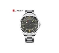 (argento)Orologio da uomo Curren, marchio di lusso, semplice, al quarzo, con cinturino in acciaio inossidabile.