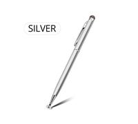 (Argento) Penna stilo universale 2 in 1 GUUGEI per smartphone e tablet, spessa e sottile, disegno capacitivo
