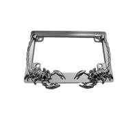 (argento per scorpione) Accessorio decorativo per moto: porta targa curvo e cornice con teschio per