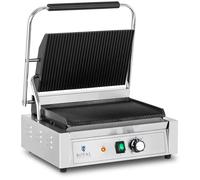 Royal Catering Piastra per panini, toast e bistecchiera elettrica - 2200 - Rigata RCPKG-2200-R