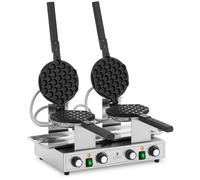 Argento Piastra per waffel - 2 x 1400 W - 50 - 250 °C - Timer: 0 - 5 min - Royal Catering