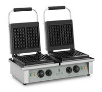 Argento Piastra per waffel - 2 x 2.000 Watt - rettangolare | Royal Catering