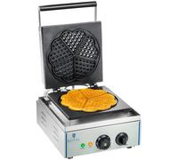 Argento Piastra per waffel a cuore- 1 x 1.500 Watt | Royal Catering