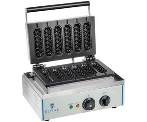 Argento Piastra per waffel a stecco - 1 x 1.500 Watt | Royal Catering