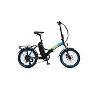 Argento Piuma Foldable E-bike, Ruote 20", Autonomia Max 70 km, Motore 250W, Batteria 374W, Cambio Shimano 7 Rapporti, Peso Max Supportato 100 kg, Blu, AR-BI-210001