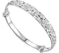 Argento Placcato Fiore Intagliato Braccialetto Braccialetto Regolabile Gioielli Moda Donna, Braccialetto di Fascino Braccialetto Laurea Amicizia Migliori Regali Durable Design