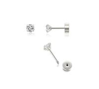 Argento placcato Tragus Helix Piercing Gioielli, orecchini di cartilagine per le donne degli uomini, piccola vite CZ su retro piatto piccoli orecchini di diamanti