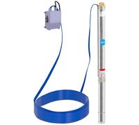 Argento Pompa sommersa per pozzo - 70 mm / 2,75'' - 3600 l/h - 750 W - cavo 20 m / prevalenza 84 m - Acciaio inox | hillvert