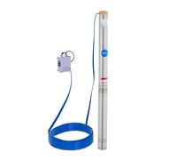 Argento Pompa sommersa per pozzo - 95 mm / 3,75'' - 10.800 l/h - 2.200 W - cavo 50 m / prevalenza 96 m - Acciaio inox | hillvert