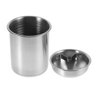 Argento Posacenere Portatile Auto in Acciaio, con Coperchio | Fumo e Antivento, per Casa e Ufficio, Design a Imbuto, Misura 9x7,7x7,7cm