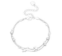 Argento Quarzo Prezioso Argento Bracciale Gioielli The Double Butterfly Double Layer Round Bead Bracciale Perfectly Combines The Spring Atmosphere And Individual Style Making Regalo Mm 2 Anelli in