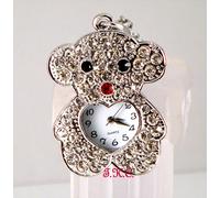 Argento Rétro Eames Chic Collana con Ciondolo da Donna Smalto Orologio Cristallo