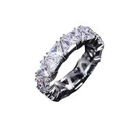 Argento Retrò Elegante Triangolare Anello Lega Gioielli Anelli Donna Moda Pieno Zircone Anelli Per Le Donne Taglia 6 10 Ragazze Anelli Taglia 4, 6, Rame, Non pietra preziosa