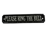 Argento Rettangolare PLEASE RING THE BELL Insegna Placca Parete O Porta Supporto