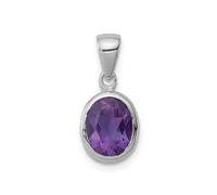 Argento Rodiato Ametista Viola Lunetta Set Ovale Pendente a Goccia