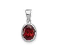 Argento Rodiato Corona Set 8mm x 6mm Granato Rosso Pendente a Goccia