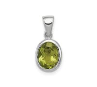 Argento Rodiato Corona Set Peridoto Verde Ovale Pendente a Goccia