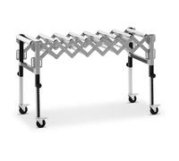 Argento Rulliera folle - 130 kg - 147 cm - 9 rulli - Regolabile in altezza - Pieghevole | MSW